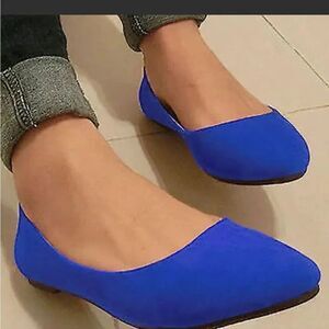 LOWER EAST SIDE ROUND TOE SLIP-ON WOMEN"S SUEDE BALLET FLATS SHOE